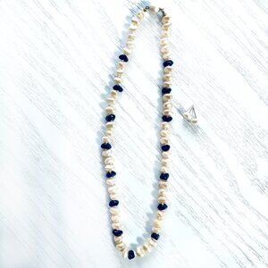Vintage Saltwater Pearl Necklace & Earrings Set